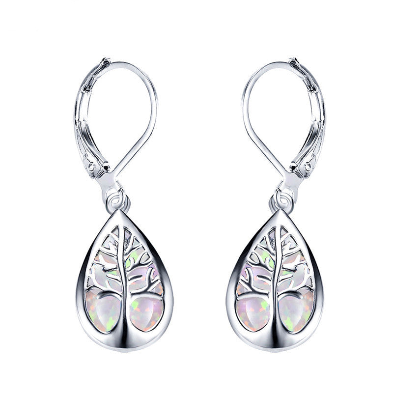 925 Sterling Silver Life Tree Dangle Earrings jewelry