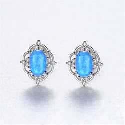 Fashion Korean Style 925 Silver Opal Earrings