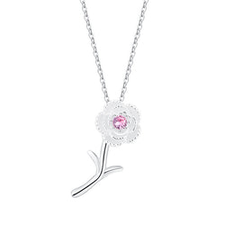 Sterling Silver 925 Cherry Blossom Necklace Women's Sweet Ins Versatile Collar Chain Jewelry