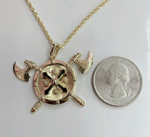 14KT REAL GOLD SHIP’S WHEEL PENDANT