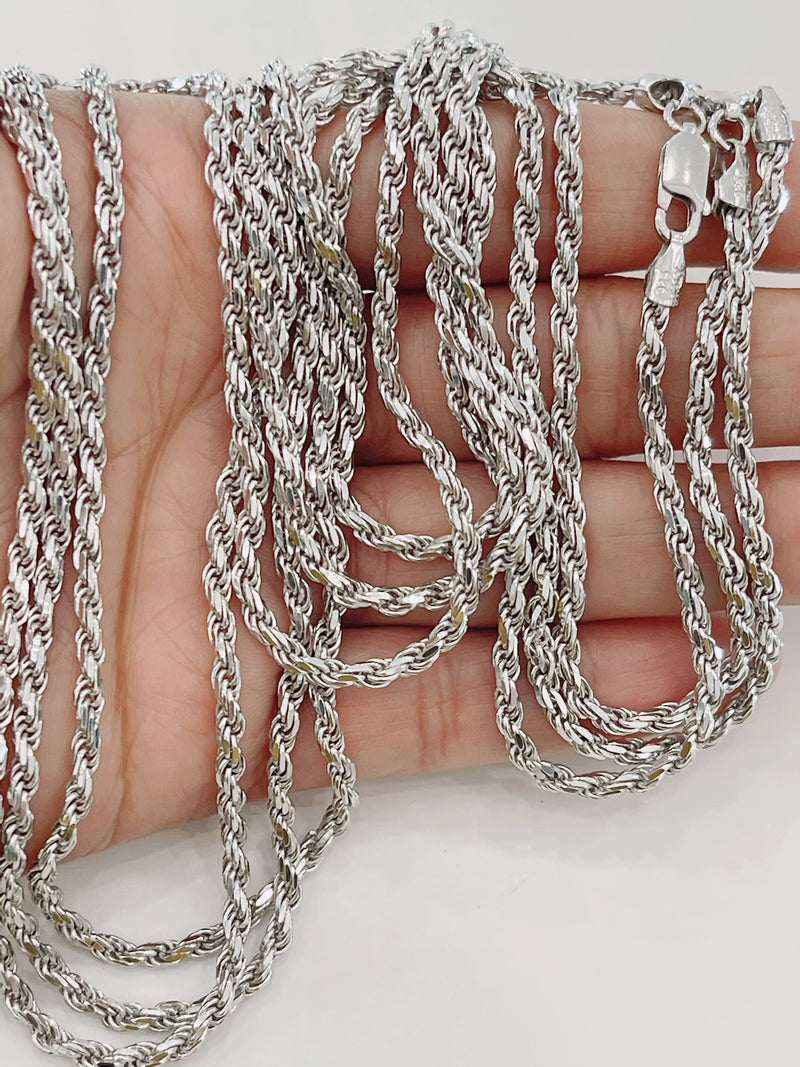 925 ITALIAN SOLID STERLING SILVER ROPE CHAIN