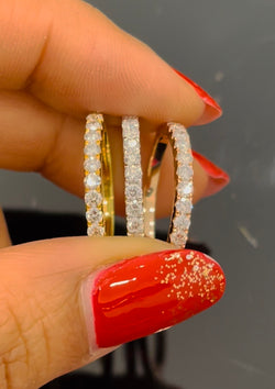 14kt gold real Daimond stackable bands