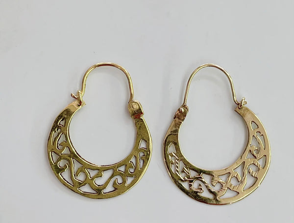 14KT GOLD MINI CUBAN HOOP EARRINGS