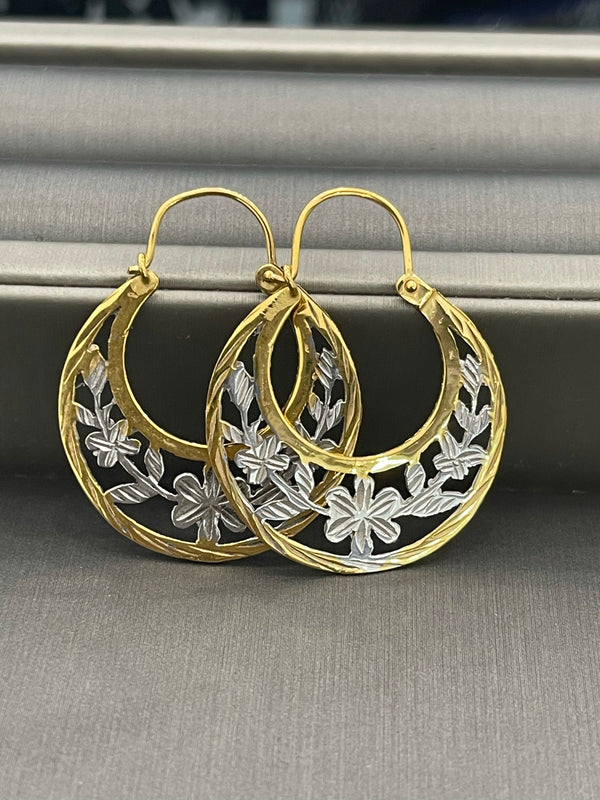 14KT GOLD SMALL CUBAN HOOP EARRINGS