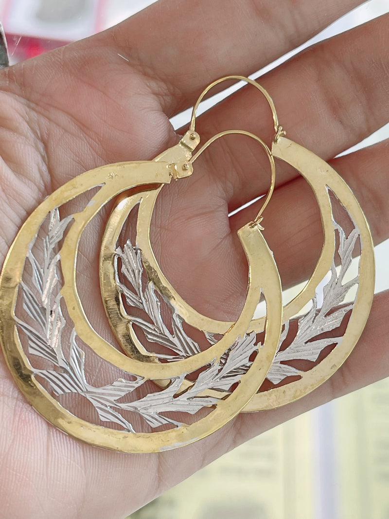 14KT GOLD LARGE CUBAN HOOP EARRINGS