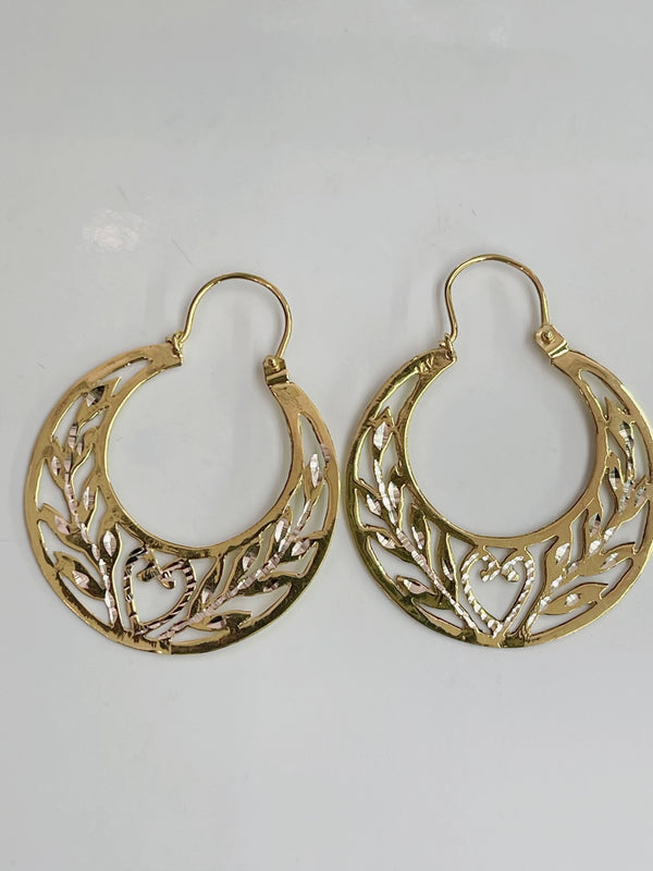 14KT GOLD CUBAN HOOP EARRINGS MEDIUM