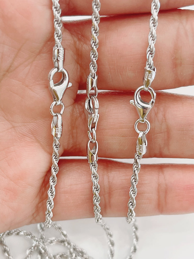 925 ITALIAN SOLID STERLING SILVER CHAIN 2MM