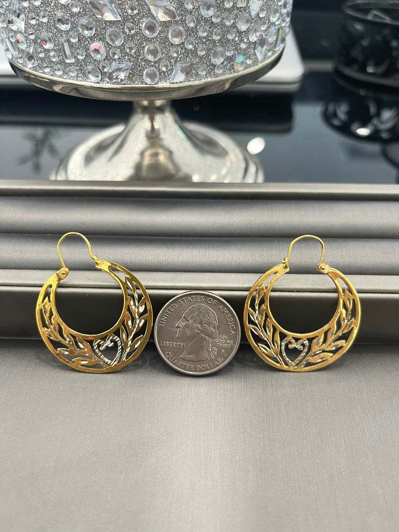 14KT GOLD CUBAN HOOP EARRINGS MEDIUM