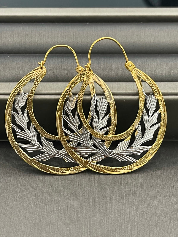 14KT GOLD CUBAN HOOP EARRINGS