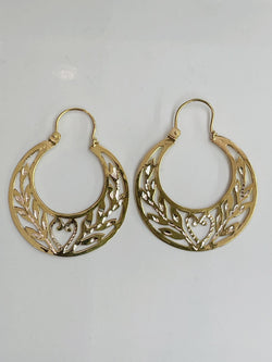 14KT GOLD CUBAN HOOP EARRINGS MEDIUM