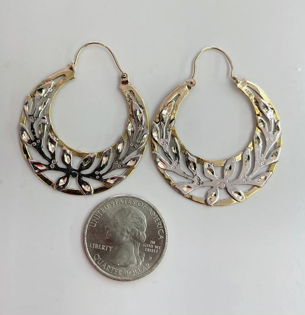 14KT GOLD CUBAN HOOP EARRINGS