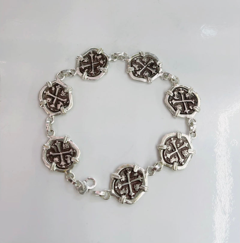 ATOCHA SHIPWRECK SILVER COIN BRACELET 7/7.5”