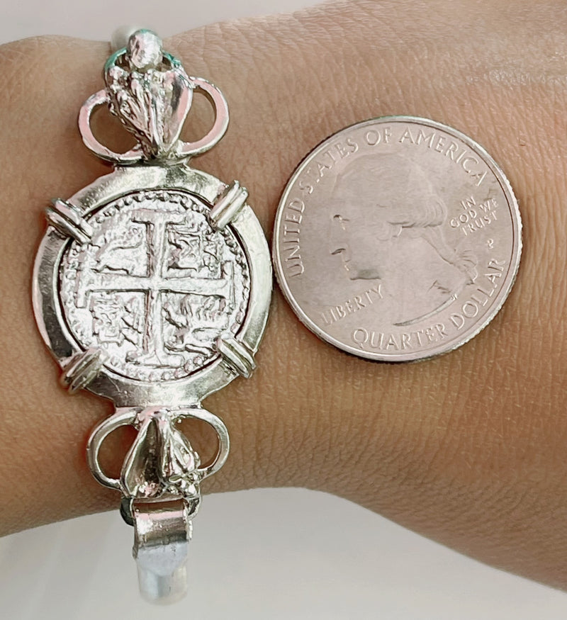 NUESTRA SENORA DE ATOCHA SILVER COIN BRACELET 7”