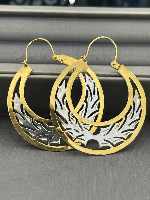 14KT GOLD CUBAN HOOP EARRINGS