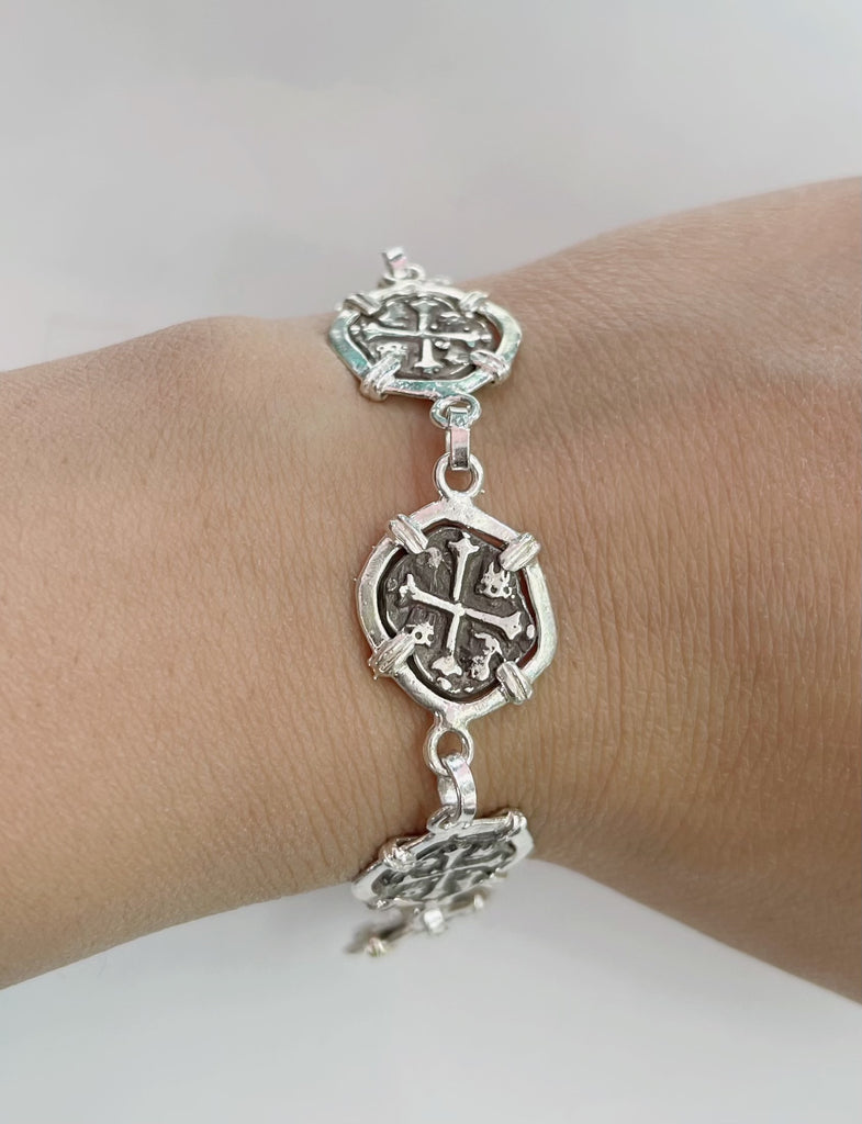 ATOCHA SHIPWRECK SILVER COIN BRACELET 7/7.5” – Gold And Silver Creations Key  West