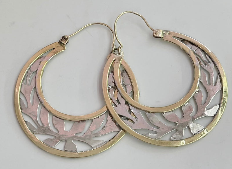 14KT GOLD CUBAN HOOP EARRINGS