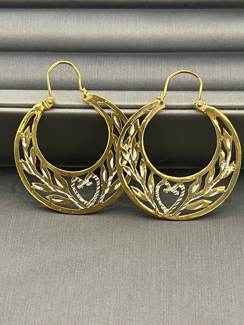 14KT GOLD CUBAN HOOP EARRINGS MEDIUM