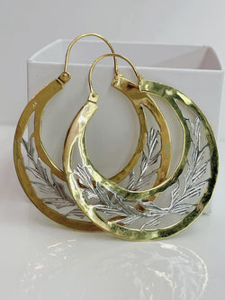 14KT GOLD LARGE CUBAN HOOP EARRINGS