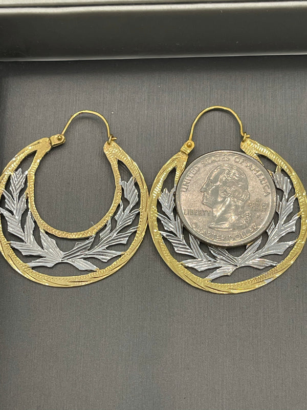 14KT GOLD CUBAN HOOP EARRINGS