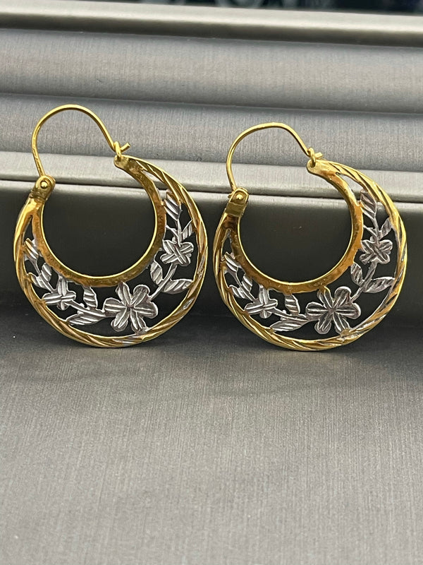 14KT GOLD SMALL CUBAN HOOP EARRINGS