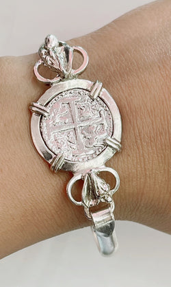 NUESTRA SENORA DE ATOCHA SILVER COIN BRACELET 7”