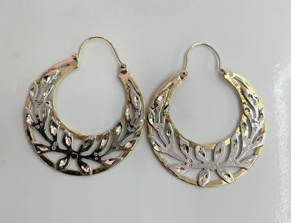 14KT GOLD CUBAN HOOP EARRINGS